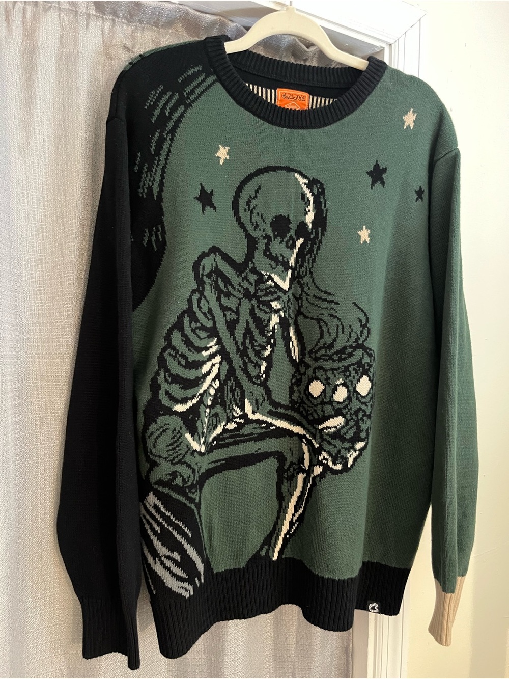 Creepy Co Green & Black Skeleton Graphic Crewneck Sweater XL
